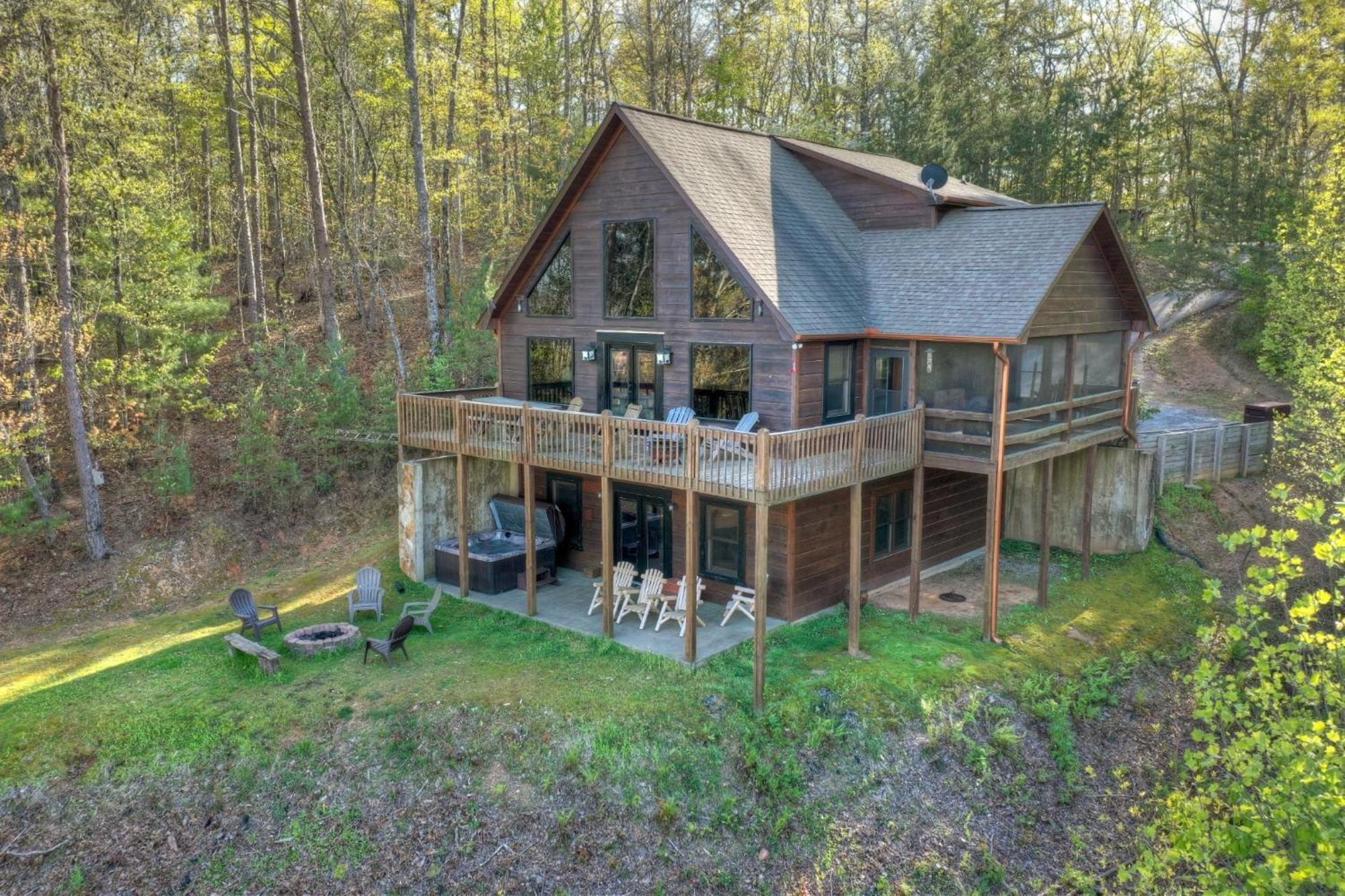The View Sweeping Mountain Views Gas Fireplace Game Room Hot Tub Blue Ridge Exterior foto